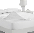 Serta Air Dry Extra Comfort Plus 100% Cotton Fabric Quilted Mattress Pad, Cooling and Breathable Mattress Cover, Moisture Wicking Protection with 18" Deep Pocket, Queen, White