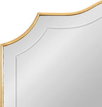 Kate and Laurel Hollyn Glam Scalloped Rectangle Wall Mirror; 24 x 36; Gold; Modern Scallop Mirror with Engraved Border for Bathroom Mirror for Over Sink or Fireplace Mantel Mirror