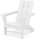 POLYWOOD AD420WH Modern Adirondack Chair, White, Durable High Density Polyethylene Construction, Easy Assembly, Waterproof, Comfortable Contoured Seat
