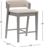 Hillsdale Dresden Wood Counter Height Stool, Distressed Gray