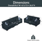 Legend Vansen Modular Sectional Sofa U Shaped Couch with Ottoman Modern Reversible Corner Sectional Couch for Living Room (Charcoal, 2+3)