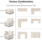 WJShome Cloud Couch Modular Sectional Sofa, 134" U Shaped Couch for Livingroom, Oversized Convertible Wide Seater with 2 Ottomans Living Room Set, Covers Washable&Replaceable,Beige