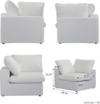 Cloud Couch Modular Sectional Sofa,160.6" Down Filled 5 Seater Convertible Sectional Sofas,V Shaped Couch for Living Room,Covers Washable&Replaceable,White