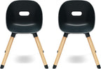 Lalo The Play Chair - Wooden & Non-Toxic Plastic Kids & Toddler Chair - Sturdy Bucket Seat, Easy to Clean, Up to 200 lb. Weight Capacity, Set of 2 - Licorice