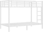 Bellemave Twin XL Over Twin XL Bunk Bed for Adults, Heavy Duty Bunk Beds Frame with Build in Ladder and Full Length Guardrail, Easy Assemble Bunkbeds, Noise Reduced, Mattress Not Included, White