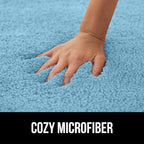 GORILLA GRIP Bathroom Rugs, 30x20, Ultra Soft Absorbent Mat, Thick Plush Bath Rug, Machine Washable, Microfiber Quick Dry, Mats for Shower, Bathtub and Floor, Home Decor Accessories, Sky Blue
