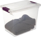 Sterilite 27 Quart Clear Latch Lid Storage Container Tote, 6 Pack, and 15 Quart Clear Latch Lid Storage Container Tote, 12 Pack for Home Organization