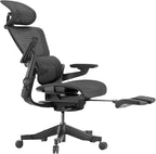 HINOMI H1 Pro V2 Ergonomic Office Chair with Foot Rest - Comfy Home Office Desk Computer Chair, Comfortable Mesh Seat with Adjustable Back Support (Black, Medium)