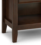 SIMPLIHOME Amherst Solid Wood 24 Inch Wide Traditional Bedside Nightstand Table in Russet Brown, for The Living Room and Bedroom