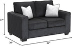 Signature Design by Ashley Altari Modern Loveseat with 2 Accent Pillows, Dark Gray