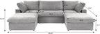 Cloud Modular Sectional Sofa Couch,120.45" U Shaped Convertible Couches with Storage Ottoman for Living Room,Minimalist Deep Sofa Couches,Sofa Covers Washable&Replaceable