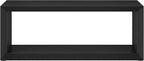 Henn&Hart 48" Rectangular Wood Coffee Table with Open Storage Shelf for Living Room, Family Room, or Office, Black Grain