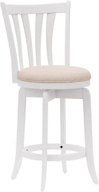 Hillsdale 25.5" Savana Wood Swivel Counter Height Stool, White