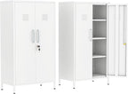 Tall Narrow Storage Cabinet 51.18" H Bathroom Cabinet Metal Pantry Cabinets, 3 Adjustable Shelves for Kitchen, Home Office, Living Room, Dinning Room (30 inches Wide White)