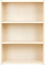 Child Three-Shelf Bookcase, 41.5”H x 24”W x 11.5”D Sturdy Birch Plywood Shelves for Daycare Storage of Books, Toys, Supplies, Smooth Natural Wood (42")