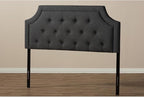 Maykoosh Adjustable Wood Post Headboard - Button Tufted Upholstered Bedroom Headboard King/Dark Gray