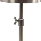 Kate and Laurel Engles Traditional Adjustable-Height Pedestal Drink Table; 10 x 10 x 30; Antique Silver; Vintage Round Indoor Metal Plant Stand with Embossed Sunburst Pattern