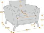 VANOMi Large-Sized Accent Chair, Thick Cushion Bedroom Reading Chair, Comfortable Living Room Single Sofa， Boucle Dark Gray