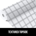GORILLA GRIP DripGuard Shelf Liner, Non Adhesive Drawer and Kitchen Cabinet Protector, 20x240 Inch, Slip Resistant BPA Free Smooth Surface Plastic Liners for Cabinets, Bathrooms, Closets, Gray White