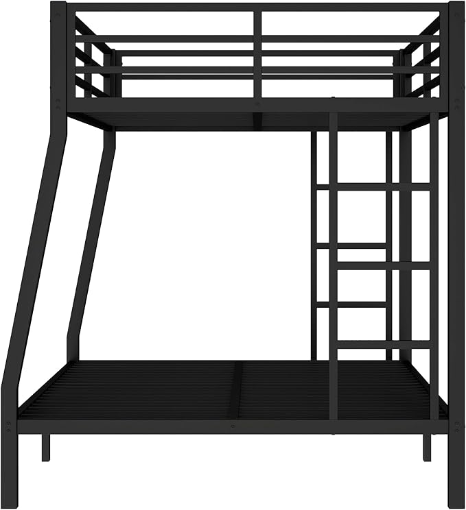 Latest Upgrade & Stronger Steel Full XL Over Queen Bunk Bed, Heavy Duty Thickened More Rust-Proof Metal Bunk Queen Bed with Enhanced Legs & Slats (Easier Assembly) (Full XL Over Queen)
