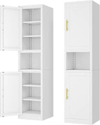 Tall Narrow Storage Cabinet 66.93" H Tall Bathroom Cabinets Metal Pantry Cabinet, 4 Adjustable Shelves for Kitchen, Home Office, Living Room, Dinning Room (16 inches Wide White)