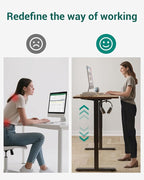 CubiCubi 48 x 24 Inches Electric Standing Desk, Height Adjustable Sit to Stand Desk, Home Office Table with Splice Board, Rustic Brown