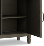 SIMPLIHOME Connaught 40-inch Wide Solid Wood Storage Cabinet in Farmhouse Grey for Entryway, Living Room, Organizer for Hats, Gloves, Shoes, Keys, Slim Design, Traditional Style