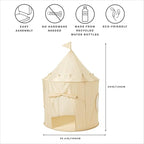 3 Sprouts Kids Play Tent - Sustainable Recycled Fabric – Fun Spacious Childs Playhouse for Indoor Games for Boys & Girls - Durable Fort Pop Up House for Toddlers & Children Age 3-10 - Beige