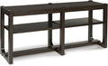 Signature Design by Ashley Breckington Modern Sofa Table with Adjustable Shelves, Dark Brown