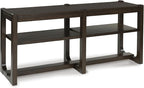 Signature Design by Ashley Breckington Modern Sofa Table with Adjustable Shelves, Dark Brown
