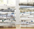 Eddie Bauer - Flannel Sheets Full Size, Anti-Pilling & Wrinkle Resistant Cotton, Touchably Soft for All-Season Comfort - Bed Sheets with Matching Pillowcases & Fitted Sheet (Bear Family Grey)