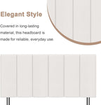 HAOBO Home Upholstered Headboards Foldable Queen/Full Faux Leather Panels with Height Adjustments-White