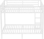 Bellemave Full Over Full Bunk Bed for Adults, Full Size Bunk Beds Frame with Build in Ladder and Full Length Guardrail, Easy Assemble Bunkbeds, Noise Reduced, Mattress Not Included, White