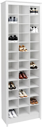 Prepac White Tall Storage Cabinet, Shoe Cabinet, Entryway Furniture with 36 Shoe Cubbies 13"D x 23.5" W x 72.5" H