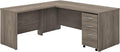 Bush Business Furniture Studio C L Shaped Desk with Mobile File Cabinet and Return, 72W x 30D, Modern Hickory