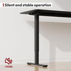 SANODESK Electric Standing Desk 48x24 Inch Height Adjustable Stand Up Desk Home Office Computer Workstation Sit Stand Home Office with Splice Board (Black Frame + Black Top)