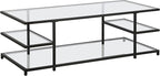 Henn&Hart 54" Wide Rectangular Coffee Table in Blackened Bronze, for Home, Living Room, Bedroom, Entertainment Room, Office