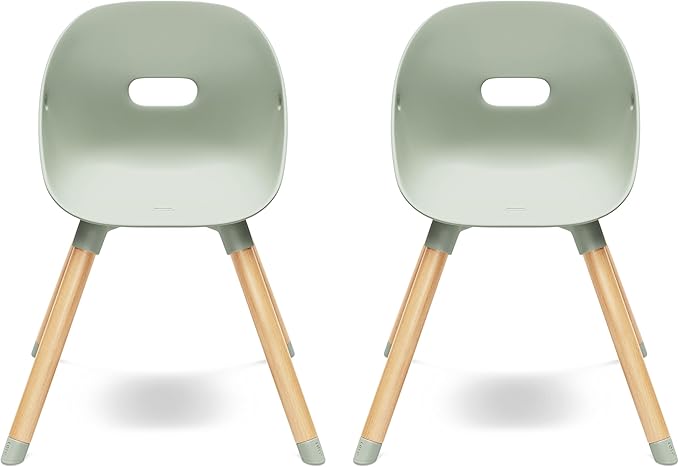 Lalo 2-Pack Play Chairs, Wood & Non-Toxic Plastic Toddler Chairs - Sturdy, Easy to Clean, Up to 200 lb. Weight Capacity, Blueberry