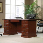 Pemberly Row Classic Home Office Executive Computer Desk in Cherry