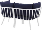 Modway Riverside Outdoor Furniture, 2-Piece Set, White Navy