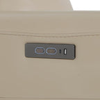 CHITA Genuine Leather Power Recliner Chair for Adults, Electric Wall Hugger Recliner for Small Spaces, Modern Living Room and RV Recliner Chair with Power Headrest & Charging Ports, Latte Tan