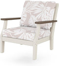 Martha Stewart by POLYWOOD® Chinoiserie Deep Seating Chair in Sand/Kona/Leaf Dune Burlap