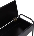 Kate and Laurel Kura Elegant Narrow Side Table, 19 x 9 x 26, Black, Modern Glam Slim Lift-Top Living Room End Table with Bottom Wire Rack for Entryway or Family Room Storage