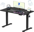 FLEXISPOT EN1 One Piece Standing Desk 48 x 24 Inches Electric Stand Up Desk for Home Office (Black Frame + Black Top)