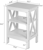 VECELO Nightstands, Industrial Side Table/End Tables with Drawer and Storage Shelf, Night Stands for Bedroom, Living Room, Wood Metal Furniture, Easy Assembly,White,2 Sets