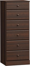 Prepac Astrid Tall Brown Dresser: 16.5"D x 19.75"W x 50"H, 6-Drawer Chest for Bedroom by Prepac - Perfect Chest of Drawers for Ample Storage