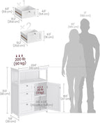 VASAGLE Floor Storage Cabinet, Freestanding Storage Unit with 3 Drawers, Adjustable Shelf, 11.8 x 23.6 x 31.5 Inches, for Living Room, Bathroom, Entryway, White UBBC542P31V1
