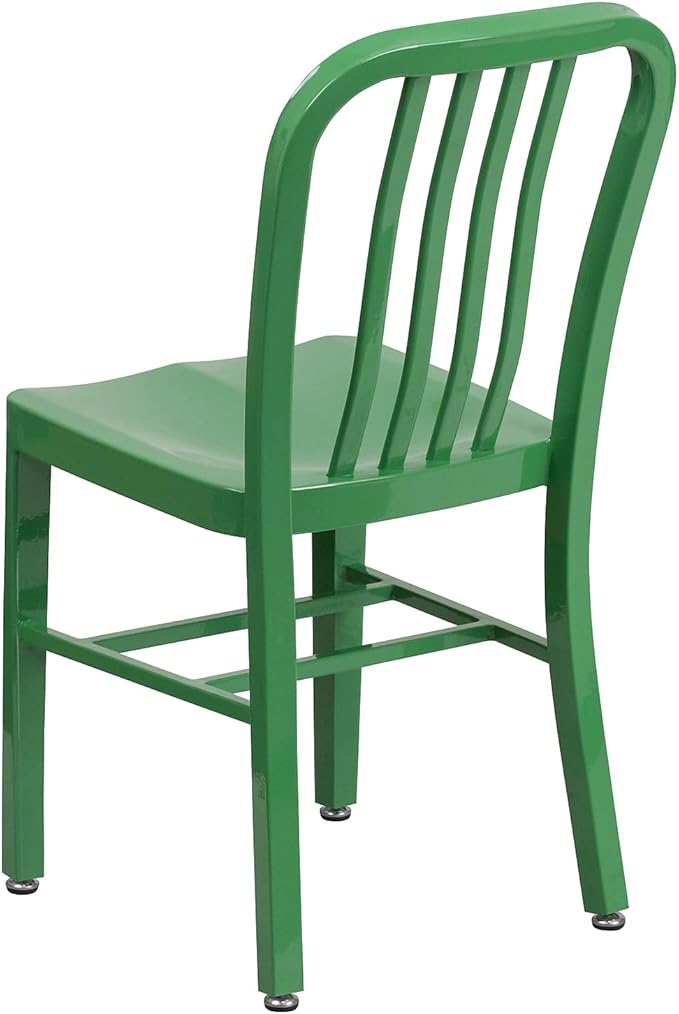 Flash Furniture Gael Commercial Grade 2 Pack Green Metal Indoor-Outdoor Chair