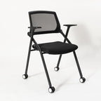 12 Pack Executive Office Chairs with Caster Adjustable Armrest Ergonomic Mid-Back Breathable Mesh Foldable Conference Reception Chair Set for Home School Waiting Room