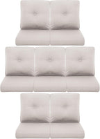 7-Piece Outdoor Patio Cushion Set - Fade & Water Resistant with Removable Olefin Cover, 22x24x4 Inch Memory Foam Cushions for Wicker Sectional Sofa – Beige/Buckle